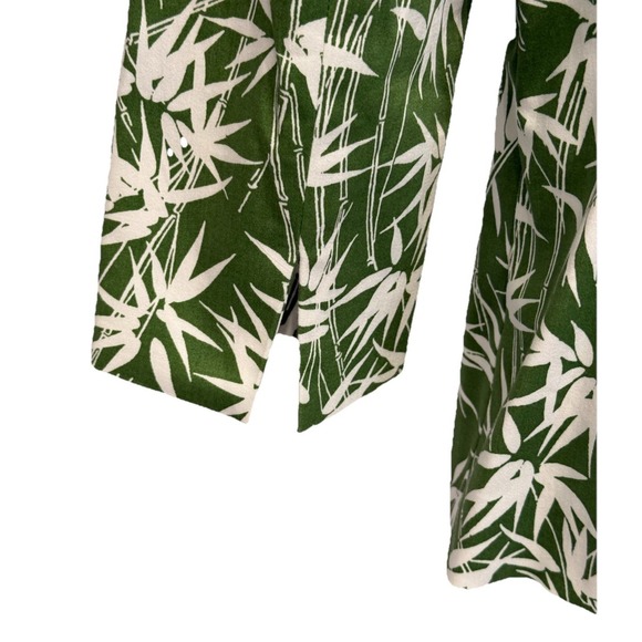 Jones & Co Stretch Single Button Blazer Green White Bamboo Print Size 6P NWT - Picture 4 of 14